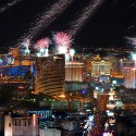 Fireworks fill the Las Vegas sky New Years 2006.