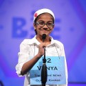 WASHINGTON, DC - MAY 31:  Spelling Bee contestant Vanya Shivashankar of Olathe, Kasas, waits to spell her word during round 5 of the 84th annual Scripps National Spelling Bee competition May 31, 2012 at the Gaylord National Resort and Convention Center in National Harbor, Maryland. Fifty spellers have advanced to compete in the semifinals on the last day of the competition.  (Photo by Alex Wong/Getty Images)
